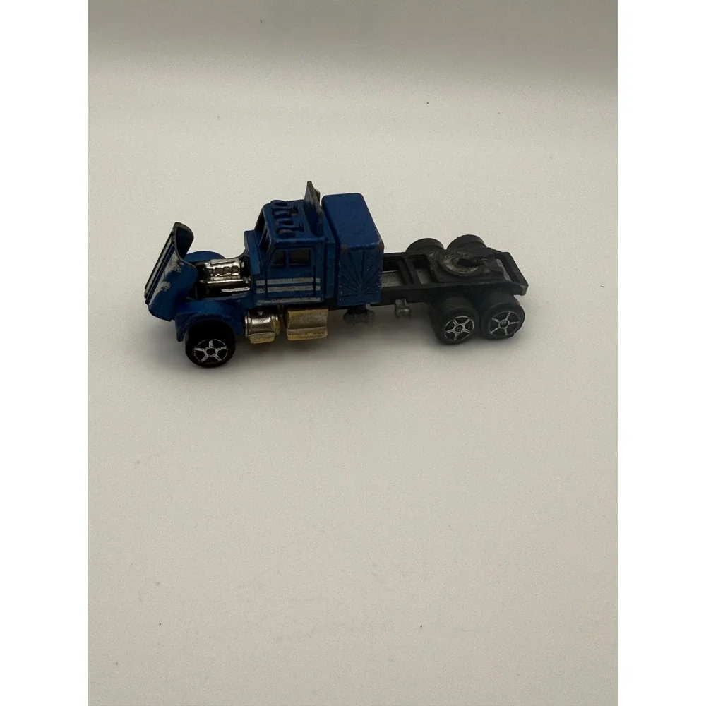 Vintage 1981 Zima Diecast Semi Truck Cab Blue 1/64 Scale Made in Hong Kong Toy